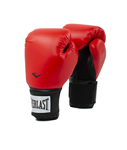 Everlast Prostyle 2 Boxing Gloves, Entry Level Training Gloves for Men and Women, Secure Fit Hook and Loop Closure & Ventilation, Heavy Bag & Speedbag Training - color: Red, size: 12 oz