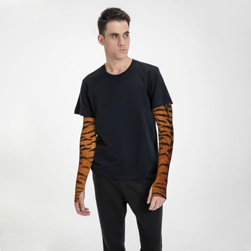 Cooling Arm Sleeves Cover Summer Sun Protection Arm Sleeves For Men Women Baseball Cycling Golf Running - color: Tiger Print 18