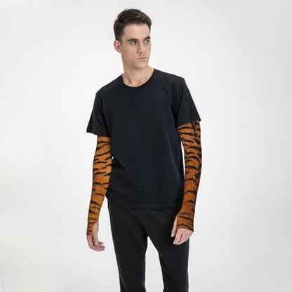 Cooling Arm Sleeves Cover Summer Sun Protection Arm Sleeves For Men Women Baseball Cycling Golf Running - color: Tiger Print 18