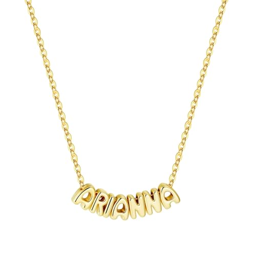 M MOOHAM Mothers Day Gifts - Custom Name Necklace 14K Gold Plated Necklace Personalized Monogram Pendant Name Necklaces for Women Trendy Jewelry Gifts for Women Mom Her Birthday Gifts - style: Arianna