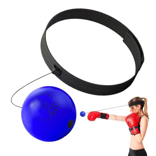 Boxing Ball - Funny Head-Mounted Adjustable Gear, Gym Punch Reflex Trainer with Comfortable Headband, Fight Speed Equipment, Striking Reflexes Device, Equipment for Men Women - color: Blue
