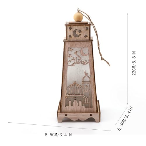 Eforcase Ramadan Lantern Hanging Decorations Wood Table Lamp Ramadan Kareem Tabletop Moon Palace Night Lights Ramadan Decorations Eid Mubarak Ornaments Tabletop Centerpiece Decor Decorative Lamp