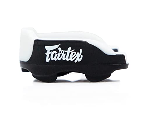 Fairtex MG3 Gel Mouth Guard, Adult, BPA Free Muay Thai MMA Gum Protection | Thermoplastic moldable liner with heavy-duty rubber shock frame. Dual-layer dental shield absorbs impacts in the ring - color: Black