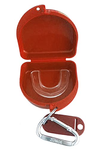American Eagle Mouthguard and Retainer Case with Carabiner – Compact, Durable Storage for Retainers, Night Guards, and Dentures Travel-Friendly Design (Red) - color: Red