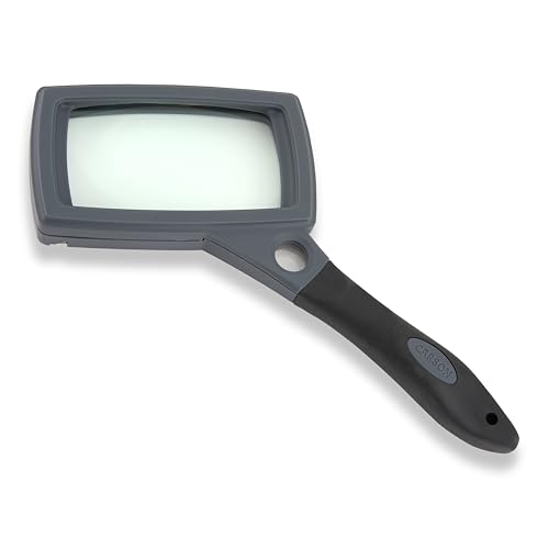 Carson SureGrip Series 2X Power Glass Magnifier with Hands-Free Fold-out Stand (SG-16) - style: 2" x 3.5"