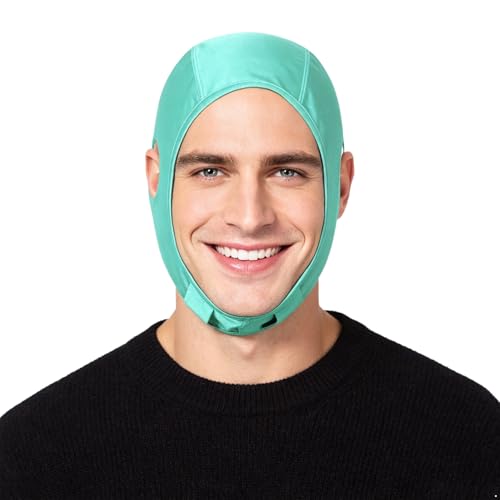 YiZYiF Wrestling Hair Cap Cover Universal Fit for Any Headgear with Chin and Open Ears Long Hair Slicker for Grappling - color: Light Green