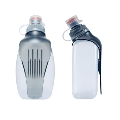 HECHZSO Running Water Bottle with Clip, 8.8oz No-Bounce Soft Flask, Dust-Proof Cap, BPA-Free, Fits Running Belts & Hydration Vests — for Jogging, Walking, Hiking, Cycling (1 Pack)