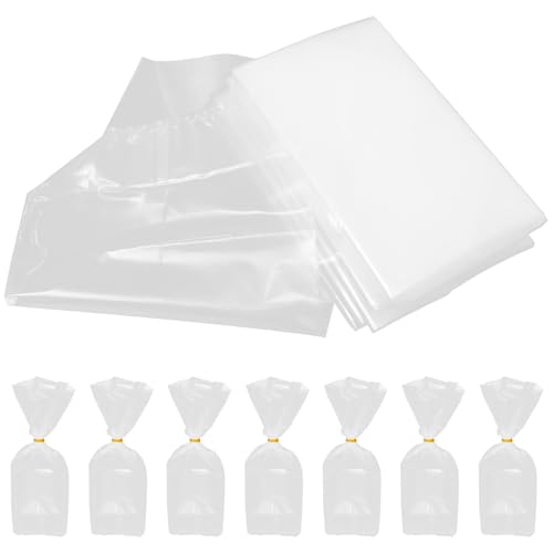 50pcs Ornamental Fish Transport Bags with Oxygen Small Plastic Fish Shipping Bags with Flat Bottom and Handle for Aquarium Packaging