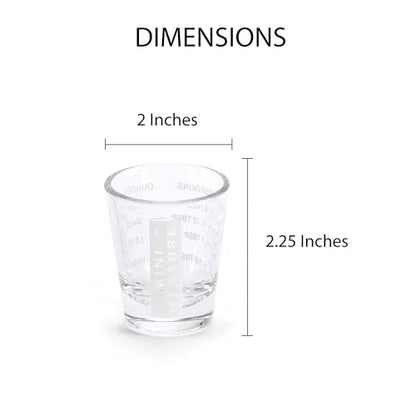 Kolder Mini Measure Heavy Glass, 20-Incremental Measurements Multi-Purpose Liquid and Dry Measuring Shot Glass, White, Set of 2 - color: White, size: Set of 2