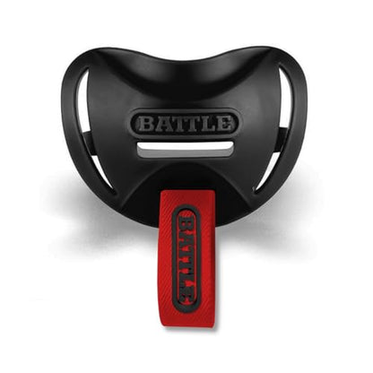 Battle Sports Speedtab F7 Football Mouthguard, Black | No-boil design ready to use out of the package, Braces compatible, Pull tab finger strap for quick removal, Secure fit - color: Black