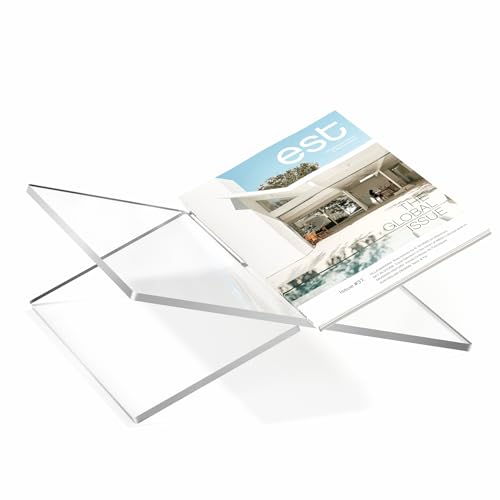 Neatsure Large Acrylic Book Stand, 12.5" x 9.5" x 5”, Quran Holder, Clear Open Bookstand for Display and Reading, Cookbook, Art Book, Bible, Magazine, Recipe, Home Kitchen Coffee Table Decor