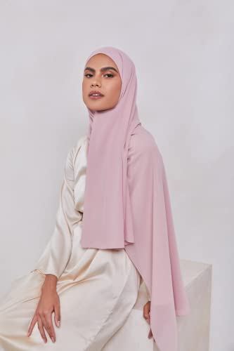Febfim 4 PCS Muslim Women Soft Premium Solid Chiffon Hijab Scarves Shawl Long Scarf Wrap Scarves with Gift Box - color: Bronze