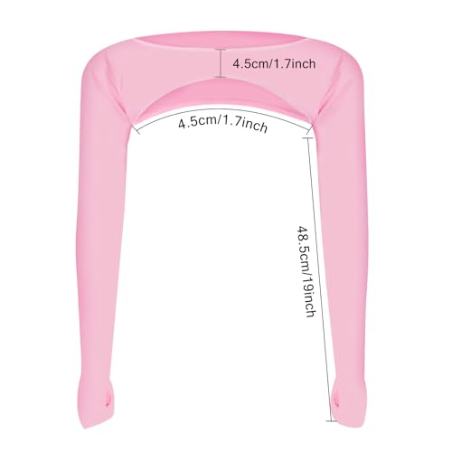Cooling Shawl Arm Sleeves,Sun Protection with Finger Hole Anti-UV Women's tops,Comfortable Ladies Cooler Shrug - color: Pink