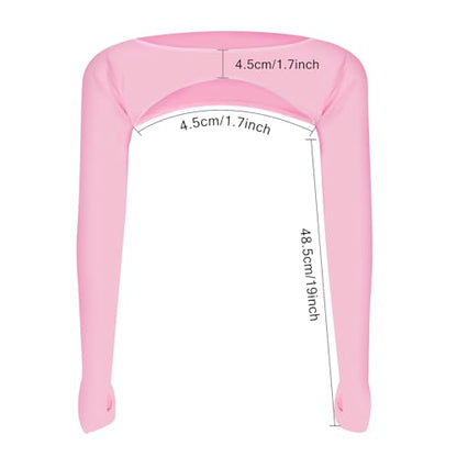 Cooling Shawl Arm Sleeves,Sun Protection with Finger Hole Anti-UV Women's tops,Comfortable Ladies Cooler Shrug - color: Pink