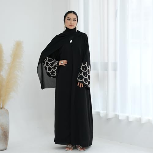 Chiffon Hijab Scarf Head Wrap Lightweight Scarves for Women Pashmina Shawls and Wraps for Evening Dresses Solid Color - color: Black 1#