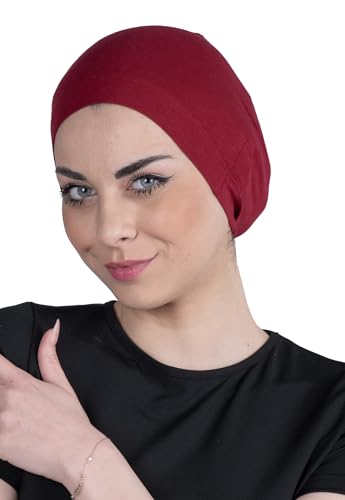 Chemo Headwear for Women - Bamboo Cotton Hats for Women - Head Scarf for Women's Hair - Sleep caps - Beanie Hijab Bonnet - color: Burgundy