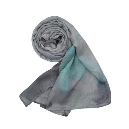 ZGMYC Watercolour Floral Printed Hijab Scarf for Women Soft Modal Cotton Instant Hijab Head Wraps Shawls Long Scarves - color: Color 27
