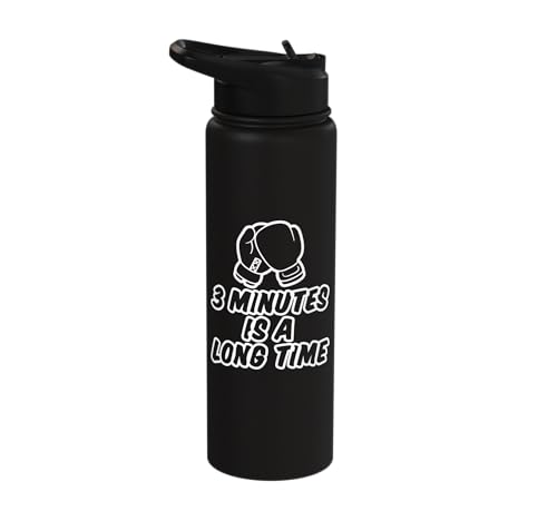 3 Minutes Is A Long Time Boxing Round Timer Training - Stainless Steel Insulated Water Bottle - color: Black