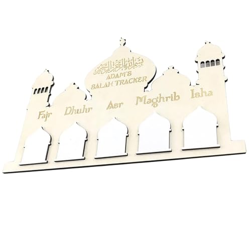 Ramadan Decorative Calendar Wooden Eid Mubarak Wall Hanging Ornament for Home Decor Countdown to Eid for Ramadan Decorations and Festive Atmosphere