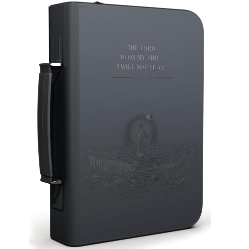 Bible Cover Case for Men - Large Bible Carrying Case for Men Holder - size: Large Grey