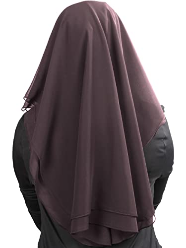 MyBatua 3 Layers Saudi Niqab In Breathable Georgette, Wholesale Price, 1pc Face Veil NQ-003 - color: Chocolate Brown