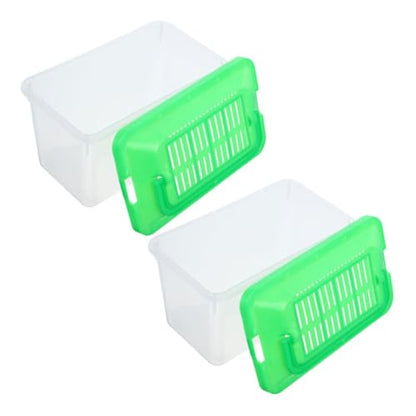 HOMSFOU 2pcs Portable Handheld Plastic Fish Tank Reptile Breeding Box Medium Turtle Habitat Carrier for Small Pets