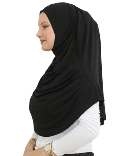 Prien Ready To Wear Hijab For Women, Instant Turban, Soft Muslim Scarf For Prayer, Long Hijabs, Islamic Clothes, Jersey Abaya - color: Black