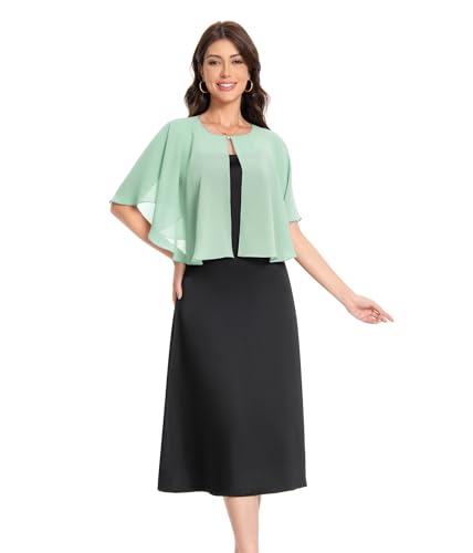 Baoqiya Capelets for women Chiffon Cape Soft Shawls and Wraps For Women - color: Mint