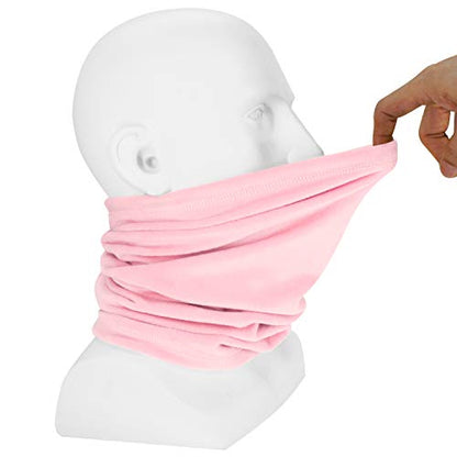 Polar Fleece Neck Warmer - Windproof Winter Neck Gaiter Cold Weather Face Mask For Men Women - 1 Pack - color: 1 Pack Pink