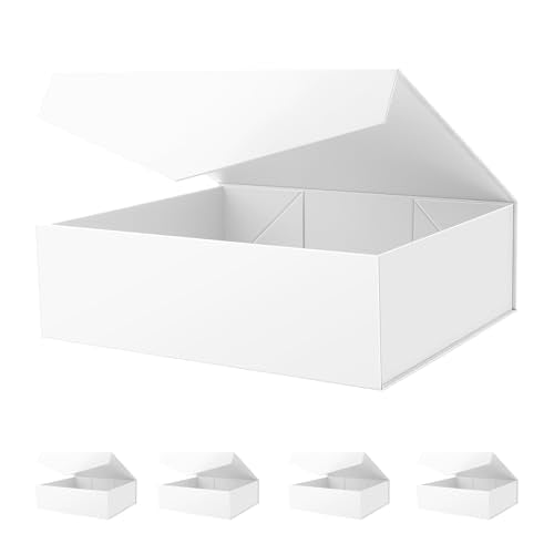 Magnetic Closure Gift Boxes with Lids for Presents White - color: 16.3x14.2x5-White-Magnetic Closure-5 Pack