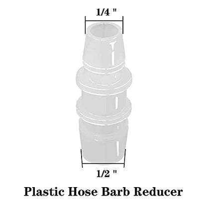 1/2" to 1/4" Hose Barb Reducer Pipe Fittings Adapter Plastic Joint connector Splicer Mender for Aquarium Household Transport Fuel Gas Liquid Air (Pack of 4) - size: 1/2"-1/4"