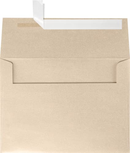 LUXPaper A7 Invitation Envelopes | Peel & Press | 5 1/4" x 7 1/4" | Taupe Metallic | 80lb. Text | 50 Qty - color: Taupe Metallic, size: 50 Qty.