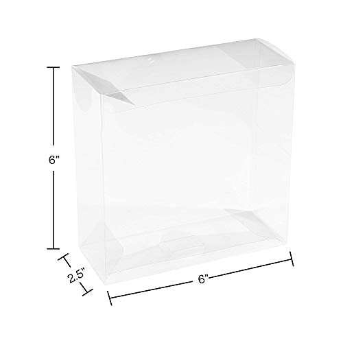 Hammont Clear PET Plastic Storage Boxes - Transparent Gift Boxes, Empty Containers Packing Box for Party Favors Ideal for Cookies, Ornament, Gifts, Wedding, Birthday and Parties - 6"x6"x2.5" (8 Pack) - size: 6"x6"x2.5"