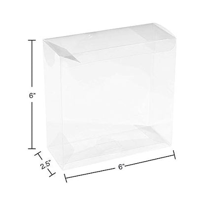 Hammont Clear PET Plastic Storage Boxes - Transparent Gift Boxes, Empty Containers Packing Box for Party Favors Ideal for Cookies, Ornament, Gifts, Wedding, Birthday and Parties - 6"x6"x2.5" (8 Pack) - size: 6"x6"x2.5"