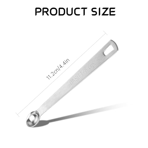 4 PCS 1/8 Teaspoon (1/8 Tsp | 0.625 mL | 0.625 cc) Single Measuring Spoon, Stainless Steel 1/8 Tsp Small Measuring Spoon Mini Measuring Spoons - size: 1/8 Teaspoon