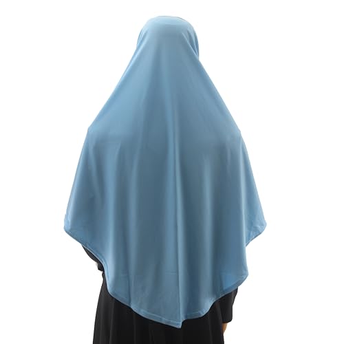 Women's Instant Hijab Muslim Headscarf Prayer Scarf Soft Breathable Stretchy Wrap - color: Sky Blue