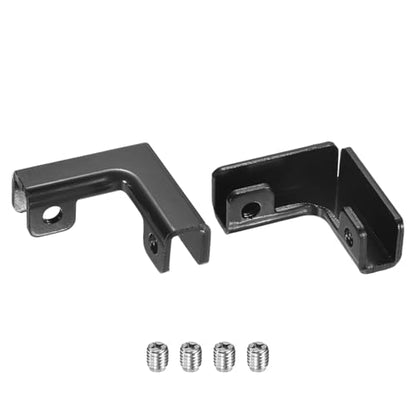M METERXITY 2-Pack Glass Clamps, Aluminum Alloy L-Shaped Glass Connector Clip Holder for 8-10mm Thickness Panels/Display Cabinet/Aquarium/Fish Tank [Black] Combination Fixing Bracket