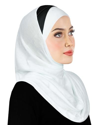Women's Festive Amira Hijab Cotton Muslim Headscarf with Sporty Pleats