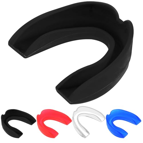 4 Pcs Sports Mouth Guards Adults Junior Sports Athletic Mouthpiece Teeth Shield Protection for Boxing MMA Basketball Football Hockey Karate Taekwondo Judo Martial Arts and All Contact Sports