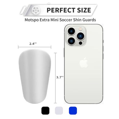 Extra Mini Soccer Shin Guards for Toddler, Kids, Youth & Adults | Ultra Lightweight Insert Small Shin Pads, Boys Girls Men Women, Shock-Absorbing Protection, 3.7×2.4 In, Training & Matches - color: Black+White