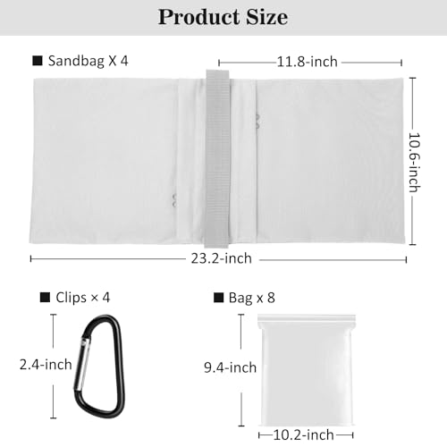 4-Pack White Sandbag Weight Bag for Light Stand Photography Video Equipment | Heavy Duty Saddlebags for Backdrop Stand, Photo Tripod, Canopy, Pop up Tent, Umbrella Base, Fishing Chair, Picnic Table - color: White