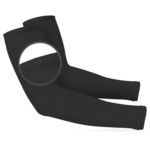 SportsTrail Cooling Arm Sleeves for Men & Women – Breathable, UV Sun Protection, Sports Arm Sleeves for Women, Men & Youth - color: 1 Pair: Black