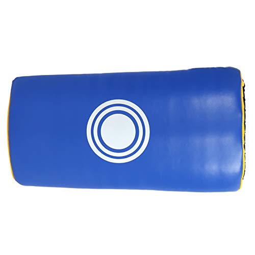Taekwondo Block Target, Kickboxing Training Equipment, Curved Kick Pad with High - Density Sponge and PU Leather for Adults and Kids, Ergonomic Hand Guard for Martial - color: Blue and Yellow