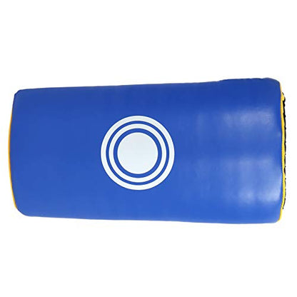 Taekwondo Block Target, Kickboxing Training Equipment, Curved Kick Pad with High - Density Sponge and PU Leather for Adults and Kids, Ergonomic Hand Guard for Martial - color: Blue and Yellow