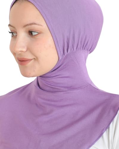 Prien Sport Hijab For Women, Muslim Head Scarf, Flexible Turban Girls, Chic Islamic Wear For Gym, Neck Collar Bonnet Viscose - color: Lilac