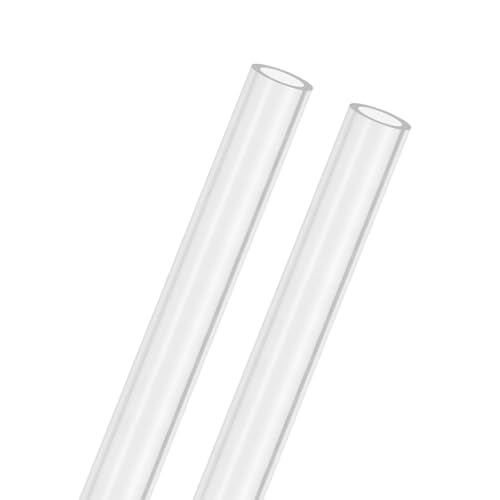 M METERXITY 2-Pack Clear Rigid Acrylic Pipe, 10mm[0.39"] ID x 14mm[0.55"] OD Plastic Round Tube for Water Cooling System/Lamps/Fountains/Aquariums/Display Stand, Acrylic Tubing [305mm/12IN] - size: 10mm ID x 14mm OD