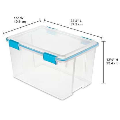 Sterilite 16-Pack Gasket Box, Weather-Resistant Storage Bins with Latching Lids, 54 Quart - Heavy-Duty Organizing Containers for Closet, Bathroom, and Office - size: 54 Quart, style: 16 Pack