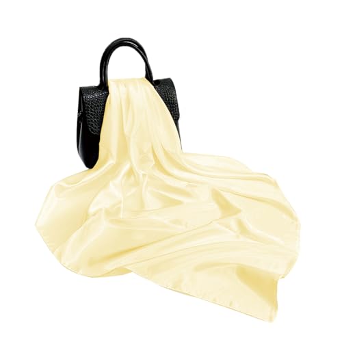 Elegant Satin Jersey Muslim Hijab Scarf Square Soft Head Wrap Scarves Shawl for Women Girls - color: Beige(90*90cm)