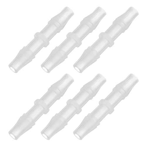 PATIKIL 1/8" - 1/5" 6 Pcs Plastic Hose Barb Fittings, Reducer Tube Fittings Pipe Adapter Union Splicer Joint Kit for Air Gas Water System Liquid Fuel Line Aquarium Tube Pump - size: 1/8"-1/5",(0.3"x1.49")