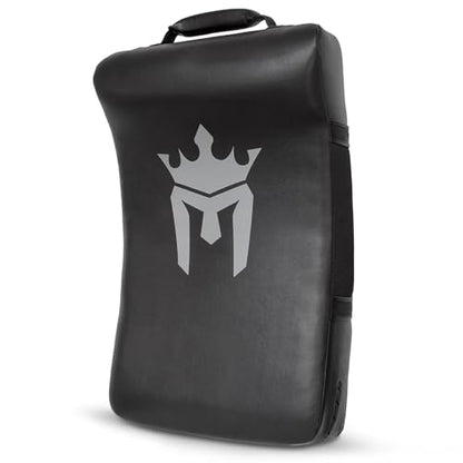 Meister Armor XL Strike Shield w/Uppercut Guard for MMA, Boxing & Muay Thai - Black | Oversized curved training pad featuring triple-density impact foam and ShotVent panels for Muay Thai, kickboxing & sparring